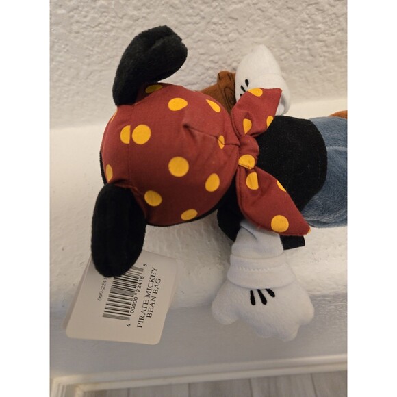 Disney World Mickey Mouse Pirate 90s Nostalgia 9" Plush Beanie NEW NWT - Picture 7 of 10